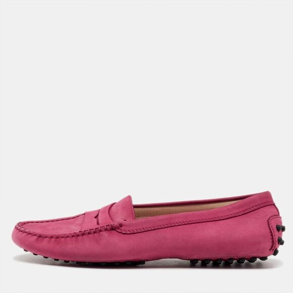 Tod´s Rose Pink Nubuck Leather Penny Slip On Loafers Size 38,New Products : American Fashion Style Bags On Sale
